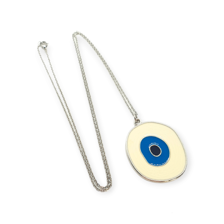 necklace steel silver with eye2
